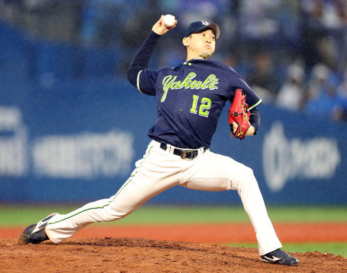 ヤクルト石山泰稚（2019年4月30日撮影）