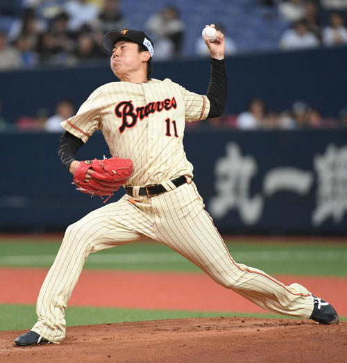オリックス対ソフトバンク　オリックス先発の松葉（撮影・渦原淳）