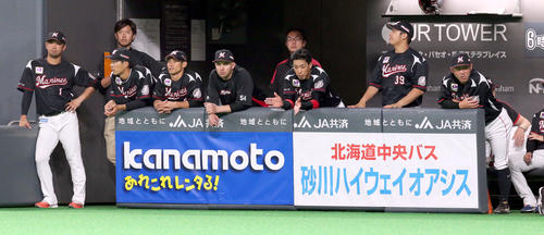 日本ハム対ロッテ　意気消沈のロッテベンチ（撮影・佐藤翔太）