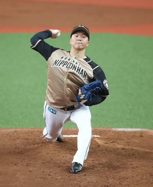 オリックス対日本ハム　日本ハム先発の生田目（撮影・黒川智章）