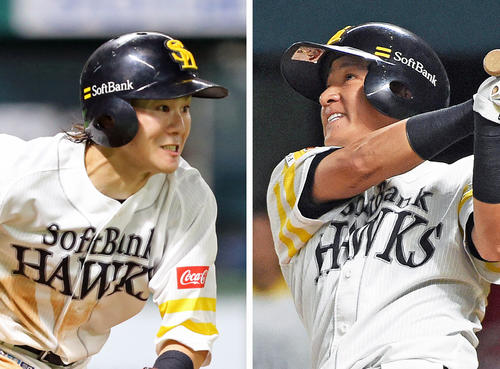 ソフトバンク川島慶三（右）牧原大成