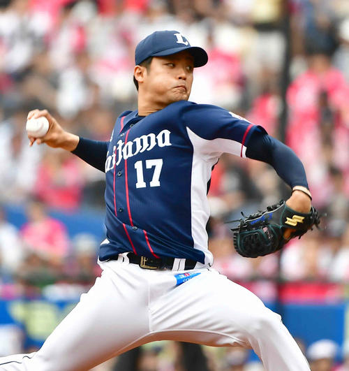 ロッテ対西武　西武先発の松本航（撮影・小沢裕）　