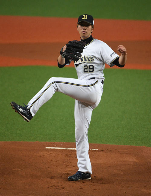 オリックス対DeNA　オリックス先発の田嶋は5回を無失点に抑える（撮影・渦原淳）