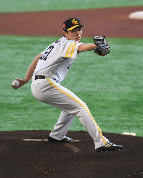 2年ぶりに登板した先発の和田毅（撮影・今浪浩三）