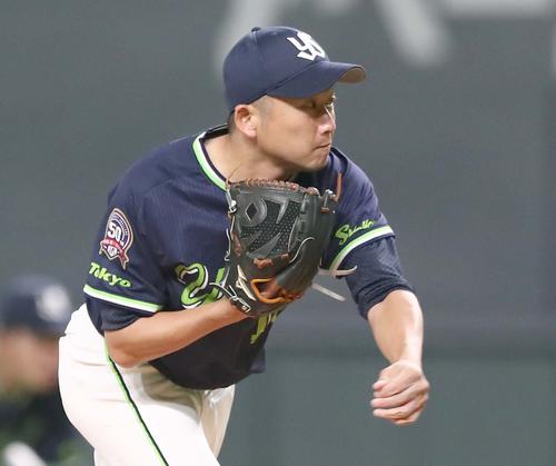 日本ハム対ヤクルト　ヤクルト先発の石川（撮影・黒川智章）
