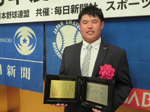 社会人ベストナインDH選手に選ばれたパナソニック・片山