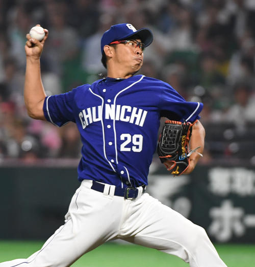 先発の山井（撮影・今浪浩三）