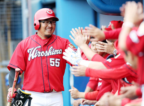 広島松山竜平（2019年2月24日撮影）
