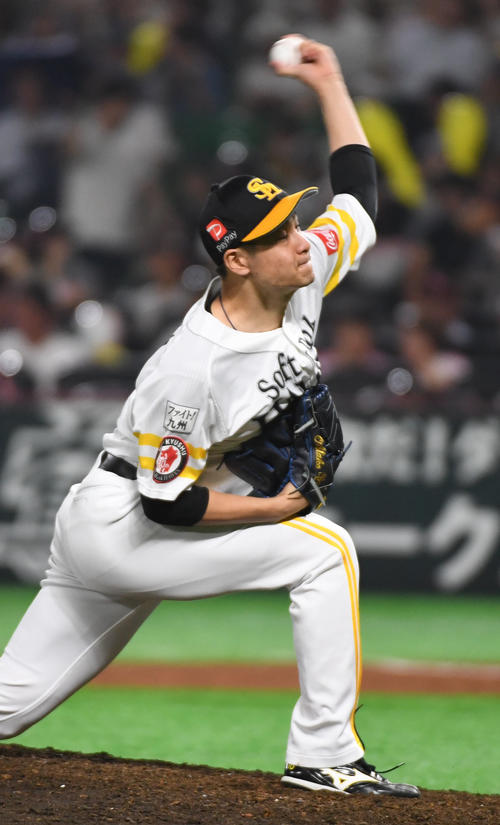 ソフトバンク対中日　3勝目を挙げた大竹（撮影・今浪浩三）