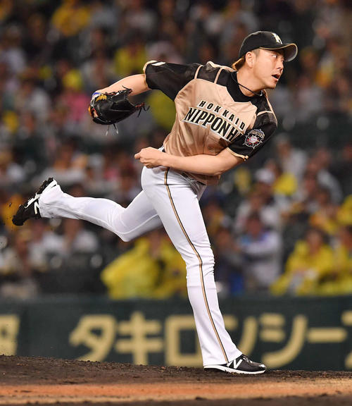 阪神対日本ハム　日本ハム2番手の宮西（撮影・上田博志）