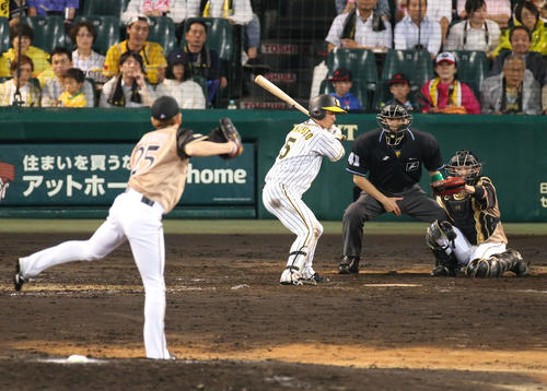 阪神対日本ハム　7回裏阪神1死、近本光司は見逃し三振に倒れる（撮影・上山淳一）