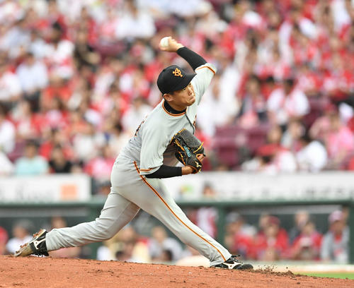 巨人田口麗斗（2018年6月27日撮影）