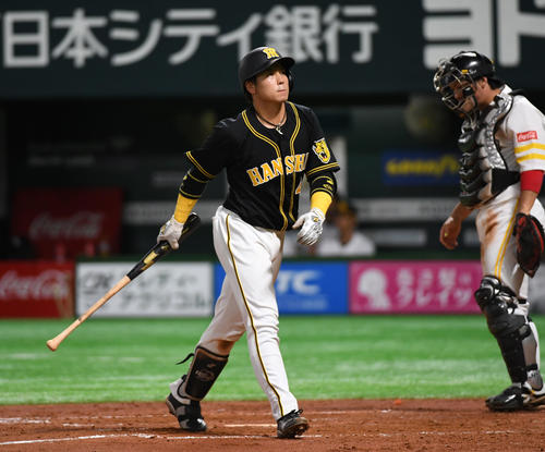 ソフトバンク対阪神　5回表阪神無死、梅野隆太郎は三振に倒れる（撮影・今浪浩三）