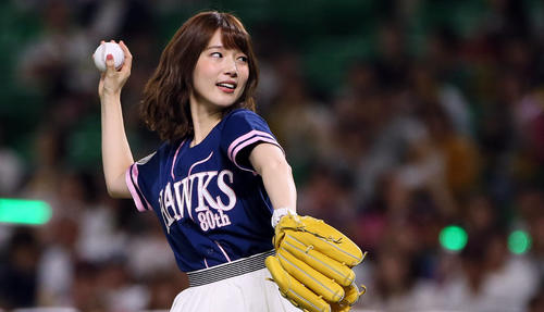 メモリアルピッチに登場した声優の内田真礼（2018年9月8日撮影）