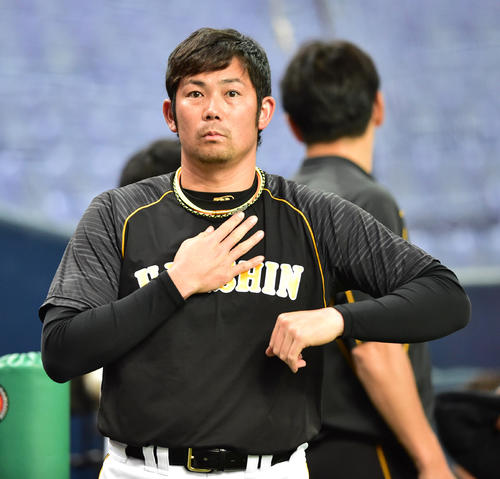 オリックス対阪神　練習を行う岩田稔（撮影・清水貴仁）