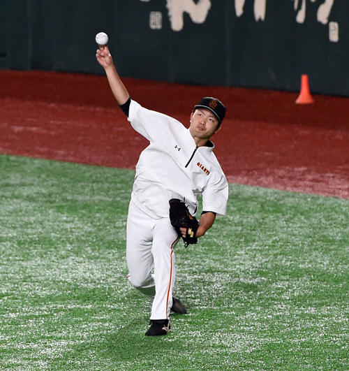 巨人対オリックス　第2戦目先発予定の巨人高田（撮影・たえ見朱実）