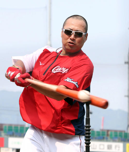 1軍に合流した松山（撮影・栗木一考）