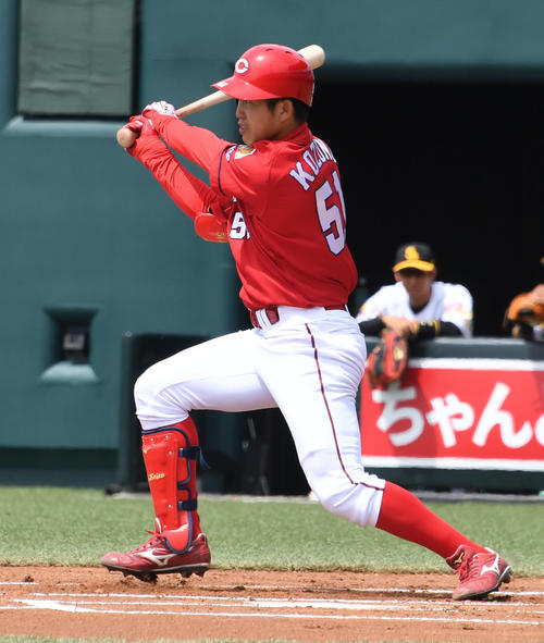 広島小園海斗（2019年4月16日撮影）