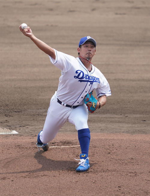 ウエスタン・リーグ中日対広島　1回表広島1死、先発登板する松坂大輔（撮影・森本幸一）
