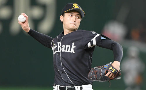 ソフトバンク高橋純（2019年6月22日撮影）