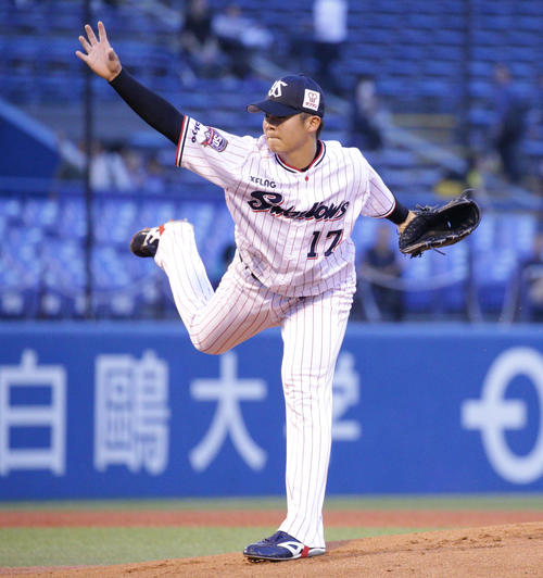 ヤクルト対オリックス　ヤクルト先発の清水（撮影・中島郁夫）