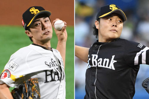 ソフトバンク和田（左）と松本