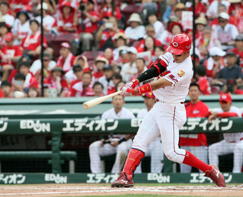広島小園海斗（2019年6月22日撮影）