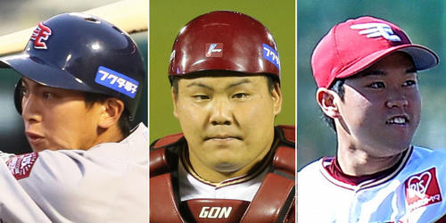 左から楽天小郷、石原、西巻