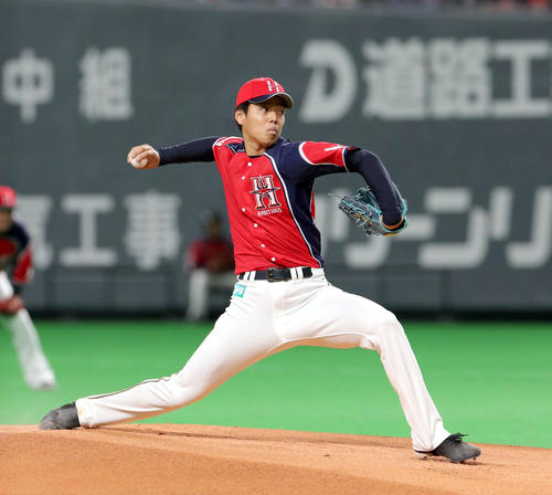 日本ハム対ソフトバンク 日本ハム先発の杉浦(撮影・佐藤翔太)