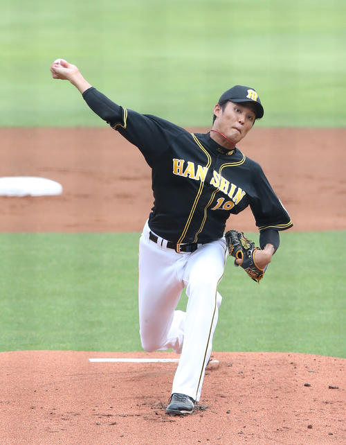 ウェスタンリーグ広島対阪神　広島戦に先発する藤浪晋太郎（撮影・白石智彦）