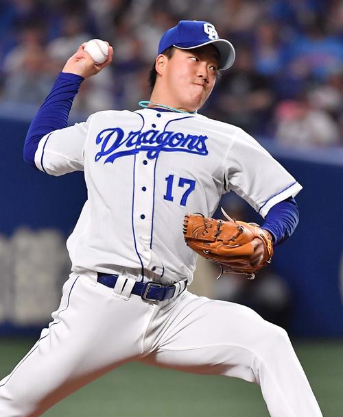 中日対阪神　中日先発柳裕也（撮影・上田博志）