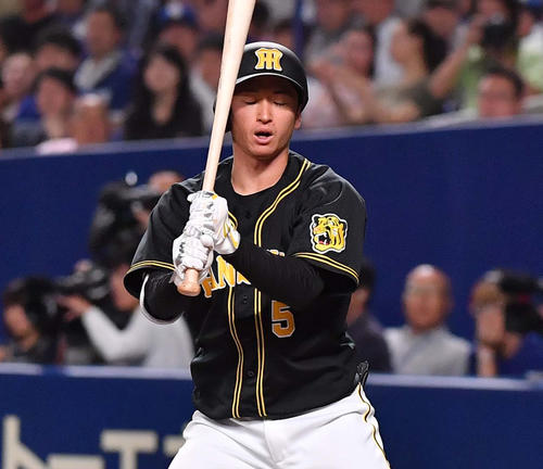 三振に倒れる近本（2019年6月29日撮影）