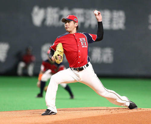 日本ハム先発の加藤（撮影・黒川智章）