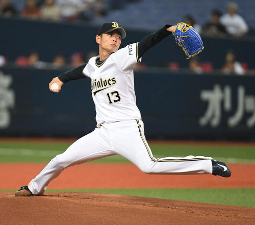 オリックス対ロッテ　オリックス先発の山岡（撮影・渦原淳）