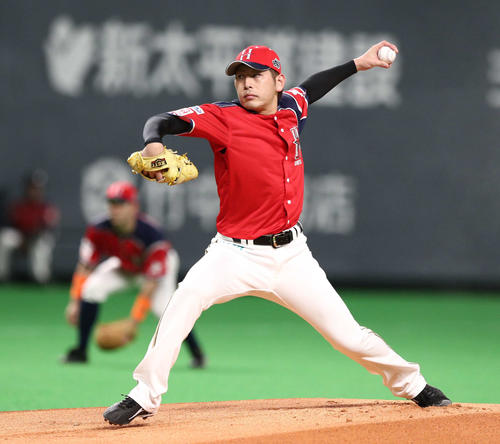 日本ハム対西武　日本ハム先発の加藤（撮影・黒川智章）