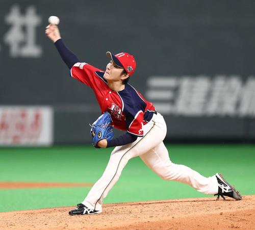 日本ハム対西武　4回途中登板の玉井（撮影・黒川智章）