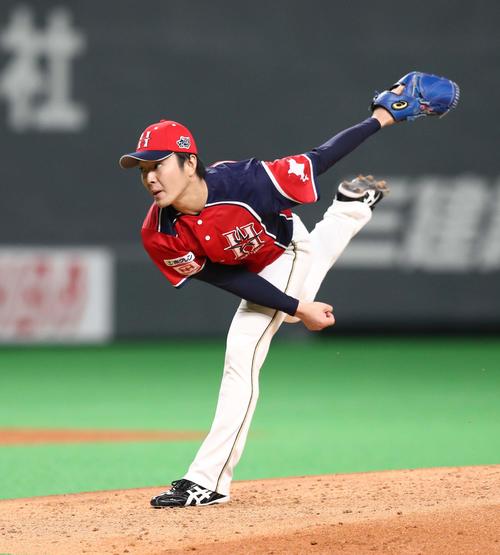 日本ハム対西武　今季初勝利を挙げた玉井（撮影・黒川智章）
