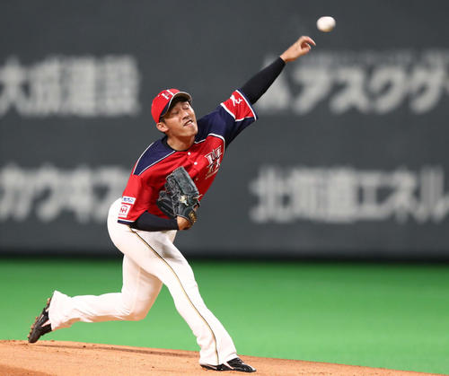 日本ハム対西武 日本ハム先発の吉川(撮影・黒川智章)