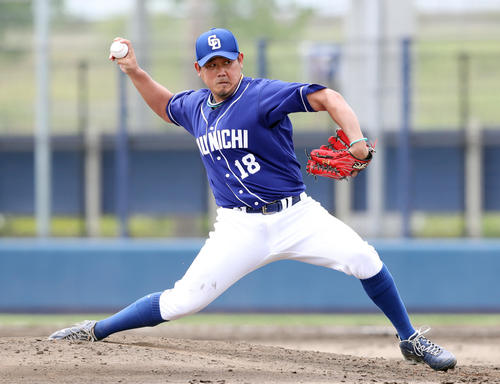 ウエスタン・リーグのオリックス戦に先発し力投する中日松坂（撮影・前田充）