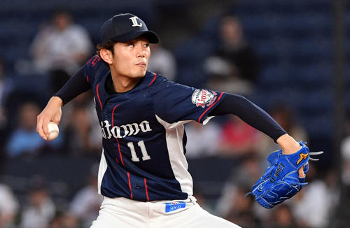ロッテ対西武　西武先発で力投する今井（撮影・滝沢徹郎）