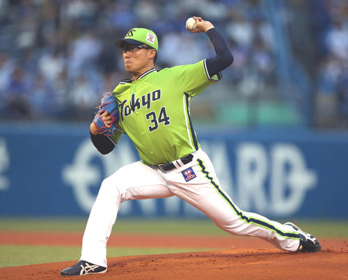 ヤクルト対DeNA　ヤクルト先発の山田大（撮影・狩俣裕三）