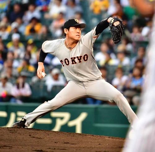 阪神対巨人　巨人先発の桜井（撮影・小沢裕）