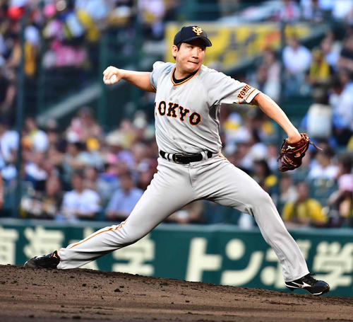 阪神対巨人　巨人先発の菅野（撮影・小沢裕）