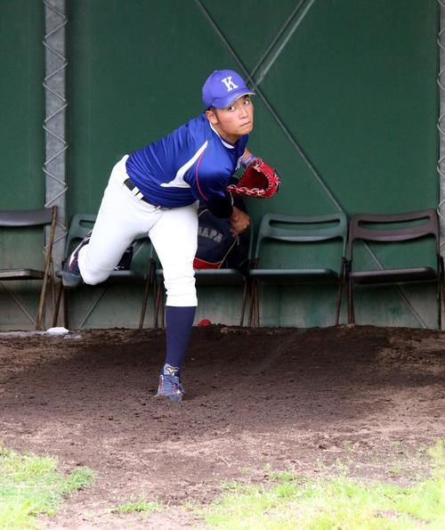 2年連続で日米大学選手権に出場する苫小牧駒大のエース伊藤（撮影・永野高輔）