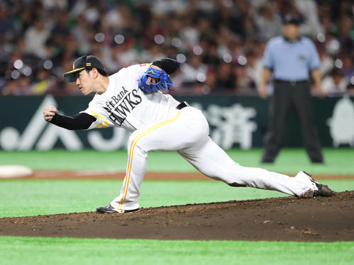 ソフトバンク対西武　ソフトバンク先発の高橋礼（撮影・梅根麻紀）