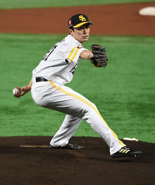 ソフトバンク対西武　先発の和田毅（撮影・今浪浩三）