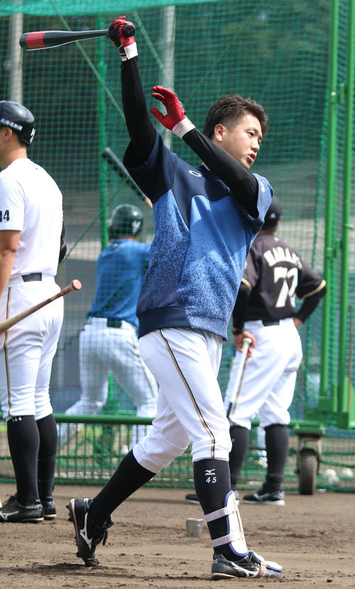 2軍の全体練習に参加した日本ハム平沼（撮影・木下大輔）