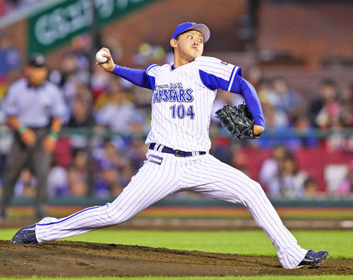 フレッシュオールスターの全イ2番手で登板したDeNA中川虎大（2019年7月11日撮影）