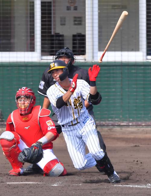 阪神江越大賀（2019年2月21日撮影）