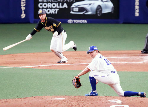 3回表阪神2死、松坂は近本に中前打を許す（撮影・加藤哉）